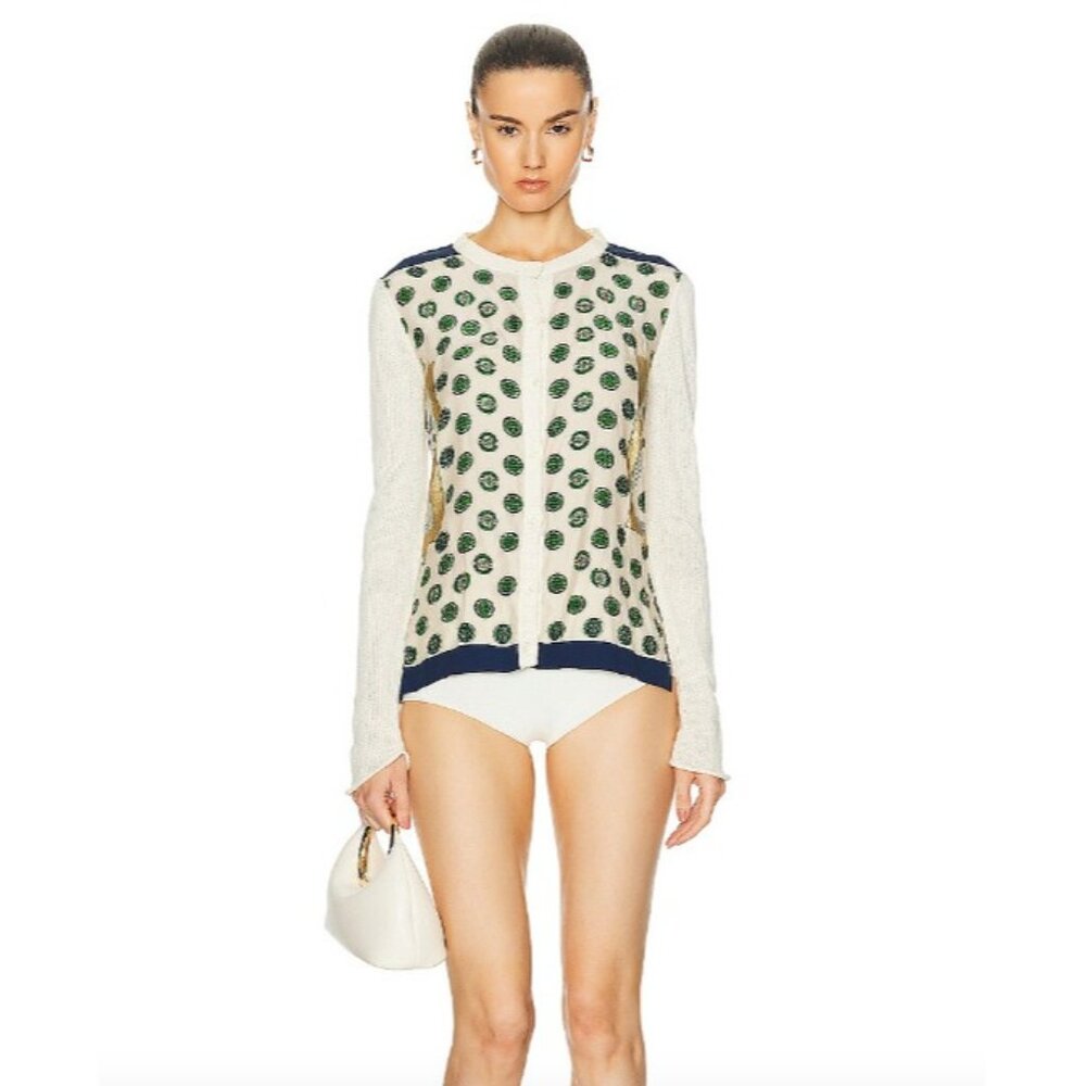 FWRD Renew Celine Silk Cardigan White